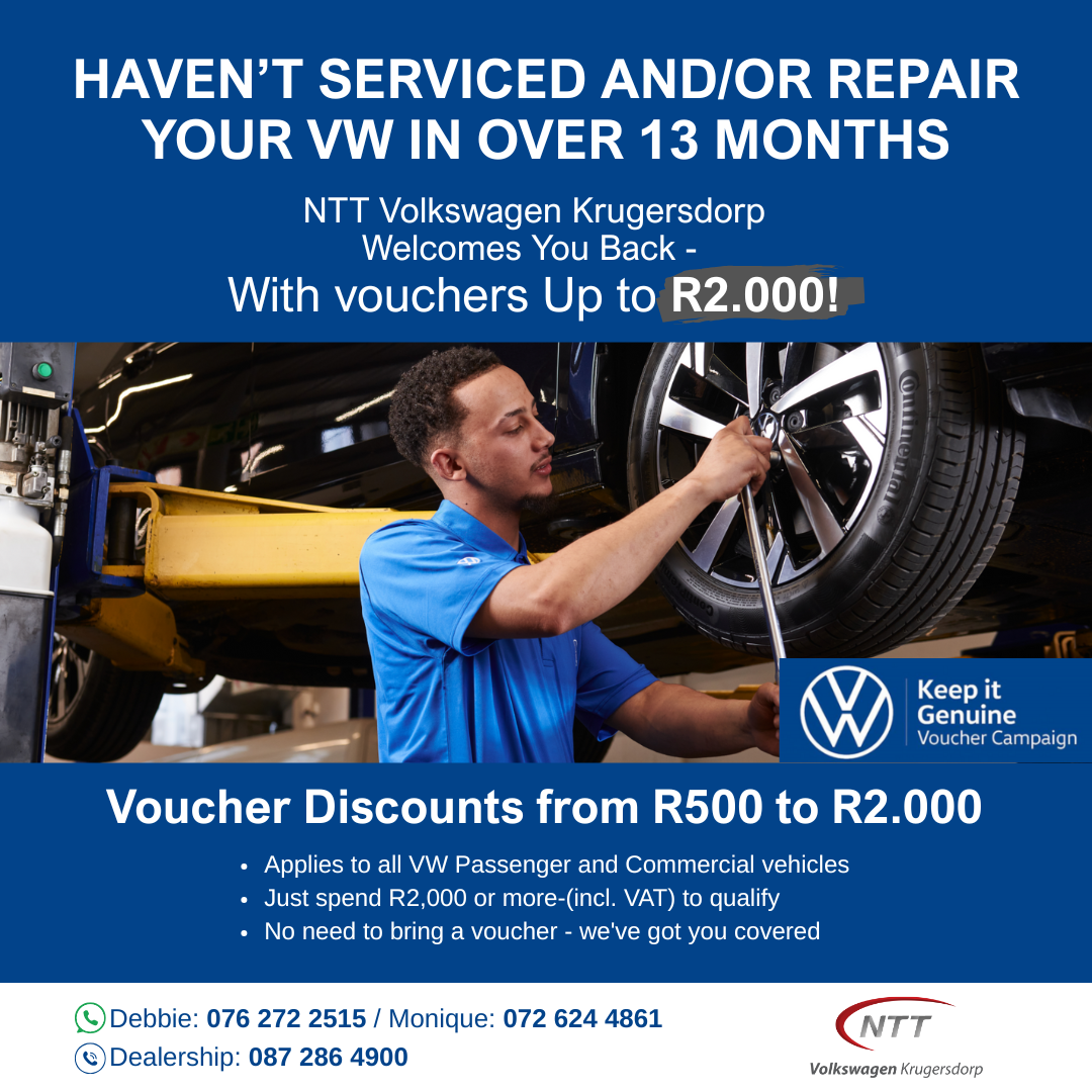 HAVEN’T SERVICED AND/OR REPAIR YOUR VW IN OVER 13 MONTHS? image from NTT Volkswagen