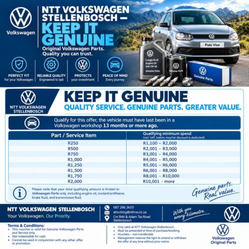 Keep It Genuine Parts Voucher image from NTT Volkswagen